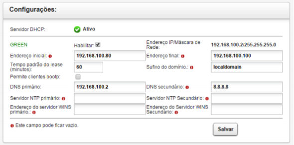 Configurando Servidor DHCP